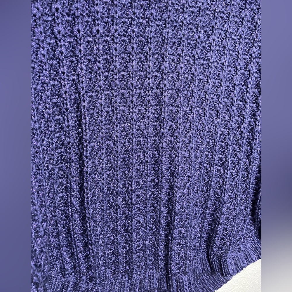 NWT Calvin Klein Sweater Women's knit purple blue crew top‎ shirt knitted medium - Picture 3 of 6